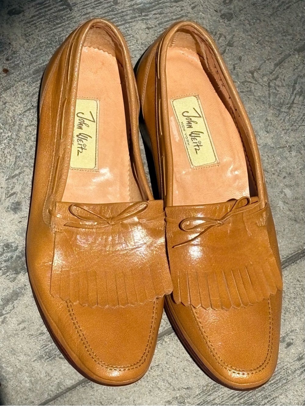 Men’s John Weitz Leather Loafer Sixe 11 Golden Tan